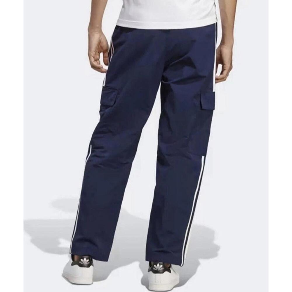 $80 Adidas Original 3S Cargo Pants Navy Blue White 3-Stripes HR3362 Mens Large - Picture 4 of 9